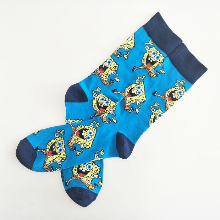 Cartoon Socks SpongeBob, Patrick, Star - Pure Cotton Tube Trend Socks