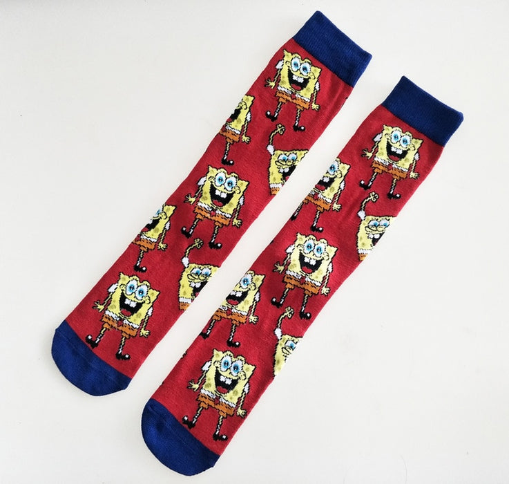 Cartoon Socks SpongeBob, Patrick, Star - Pure Cotton Tube Trend Socks