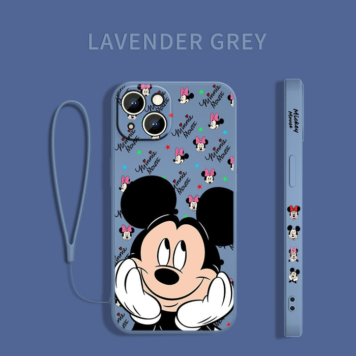 Disney Mickey Minne Cover For Apple iPhone 14 13 Pro Max - Liquid Left Rope Phone Case