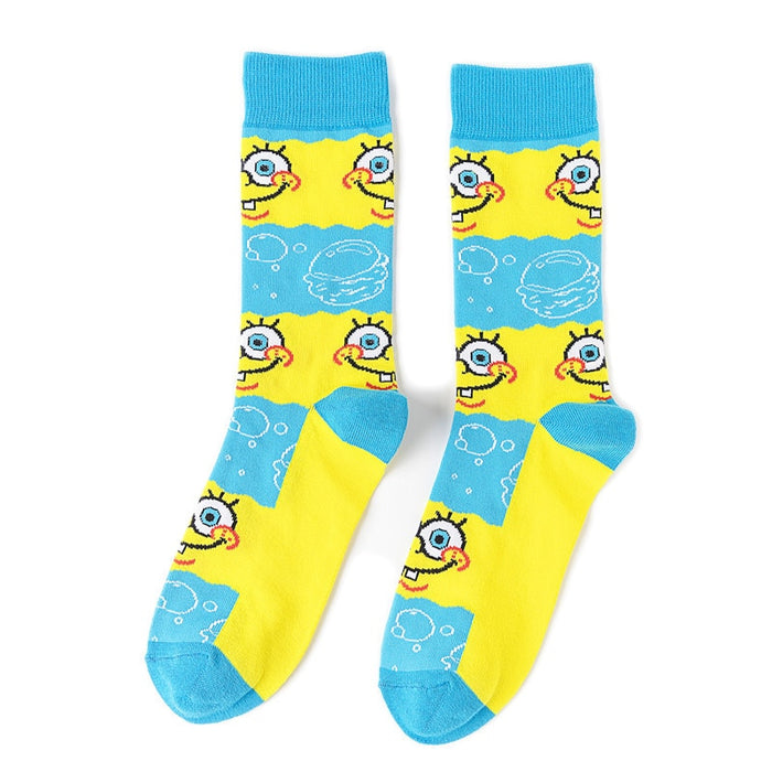 Cartoon Socks SpongeBob, Patrick, Star - Pure Cotton Tube Trend Socks