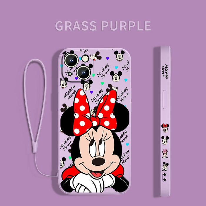 Disney Mickey Minne Cover For Apple iPhone 14 13 Pro Max - Liquid Left Rope Phone Case