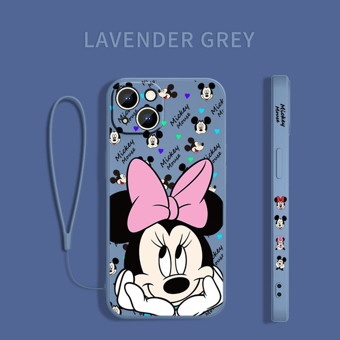 Disney Mickey Minne Cover For Apple iPhone 14 13 Pro Max - Liquid Left Rope Phone Case