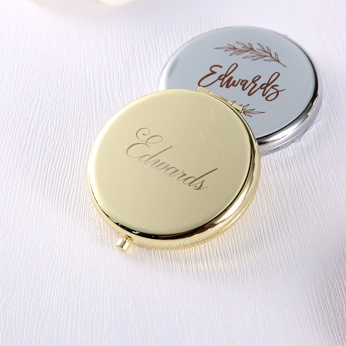 Personalized Engraved Compact Mirror - Custom Pocket Mirror