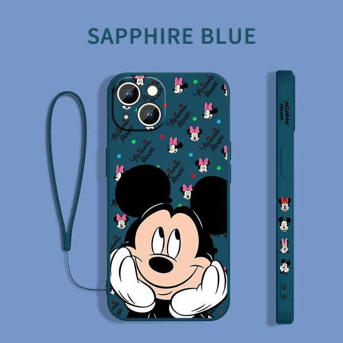 Disney Mickey Minne Cover For Apple iPhone 14 13 Pro Max - Liquid Left Rope Phone Case