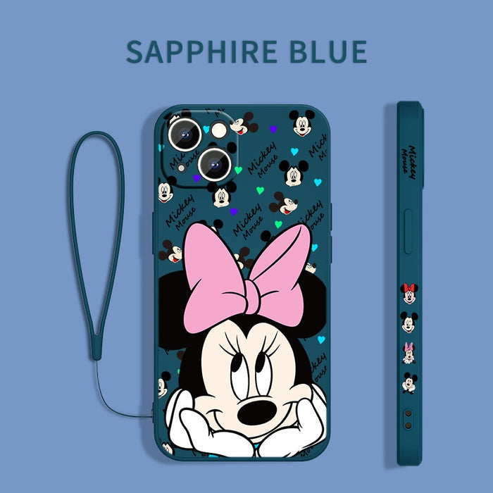 Disney Mickey Minne Cover For Apple iPhone 14 13 Pro Max - Liquid Left Rope Phone Case