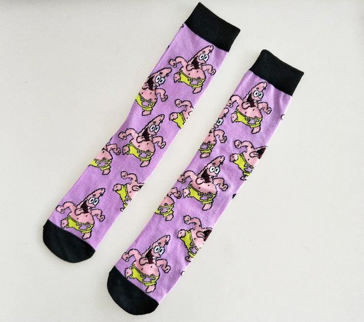 Cartoon Socks SpongeBob, Patrick, Star - Pure Cotton Tube Trend Socks