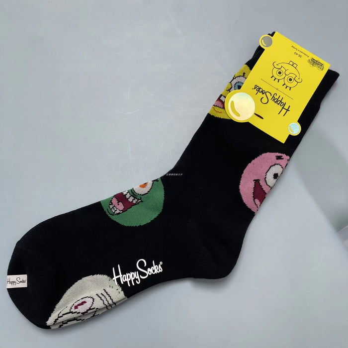 Cartoon Socks SpongeBob, Patrick, Star - Pure Cotton Tube Trend Socks