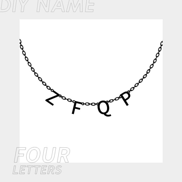 Customized Stainless Steel Name Necklace - Personalized Letter Choker Necklace/Pendant Nameplate