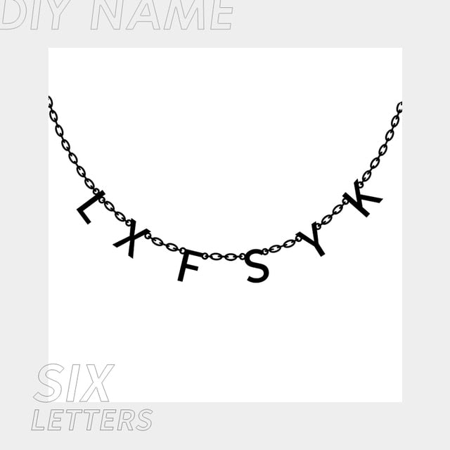 Customized Stainless Steel Name Necklace - Personalized Letter Choker Necklace/Pendant Nameplate